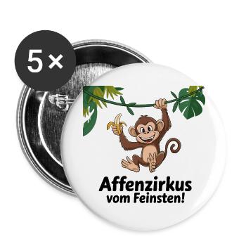 Le cirque des singes à son meilleur – Funny Monkey - Lot de 5 petits badges (25 mm) - blanc - Devant