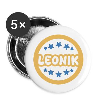 First name Leonik - Buttons small 1''/25 mm (5-pack) - white - Front