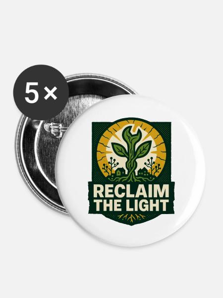 Reclaim the Light – Solarpunk - Buttons klein 25 mm (5er Pack) - Weiß