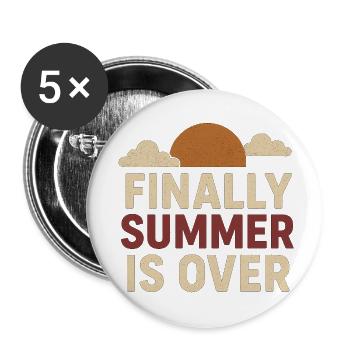 Summer farewell with sun motifs - Buttons small 1''/25 mm (5-pack) - white - Front