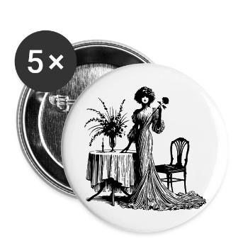 Elegantes Kleid mit floralen Details - Buttons klein 25 mm (5er Pack) - Weiß - Vorne