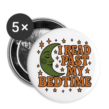 Nighttime Reading Bedtime Quote Design - Buttons small 1''/25 mm (5-pack) - white - Front