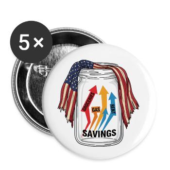L’économie est un piège - Lot de 5 petits badges (25 mm) - blanc - Devant