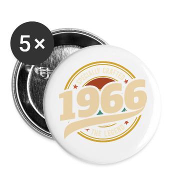 1966 Légende 60 Ans Anniversaire Homme - Lot de 5 petits badges (25 mm) - blanc - Devant