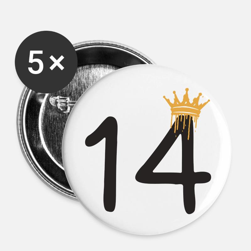 14 - Buttons klein 25 mm (5er Pack) - Weiß