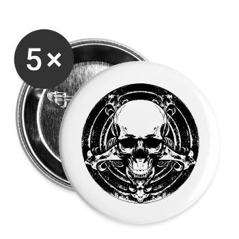 Pentaskull - Five points. A skull. Zero mercy. - Buttons small 1''/25 mm (5-pack) - white - Front