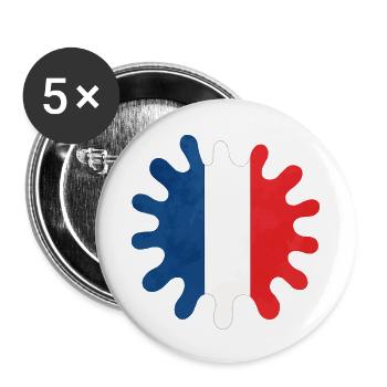 France Splashes of Color - Buttons small 1''/25 mm (5-pack) - white - Front