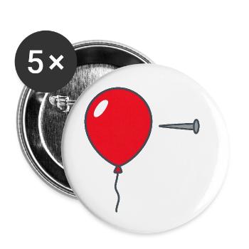 •	„Pop the Balloon – Bold Graphic Design - Buttons klein 25 mm (5er Pack) - Weiß - Vorne
