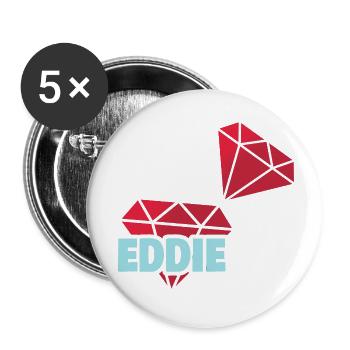 Eddie en tant que Precious - Lot de 5 petits badges (25 mm) - blanc - Devant
