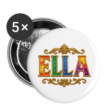 ELLA Glitter Gold Sequins - Buttons small 1''/25 mm (5-pack) - white - Front