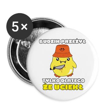Poulet tueur du matin - Lot de 5 petits badges (25 mm) - blanc - Devant