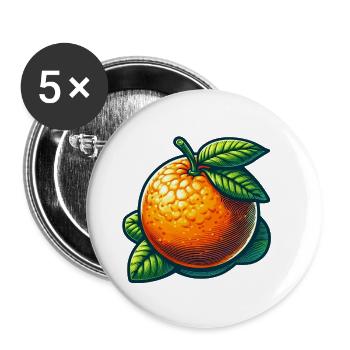 Textured Citrus Nature - Buttons small 1''/25 mm (5-pack) - white - Front