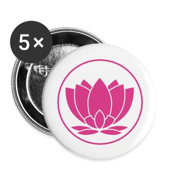 Lotus Blume pink Design - Buttons klein 25 mm (5er Pack) - Weiß - Vorne