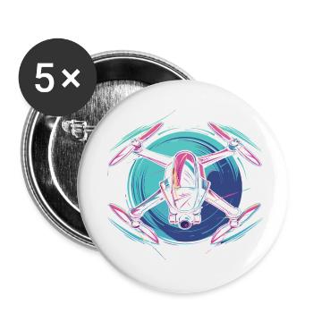 Dynamic Drone - Buttons small 1''/25 mm (5-pack) - white - Front