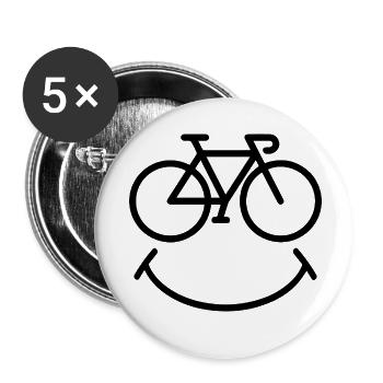 Fahrrad Radfahren MTB BMX Sport - Buttons klein 25 mm (5er Pack) - Weiß - Vorne