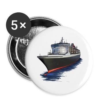 Majestätisches Kreuzfahrtschiff - Buttons klein 25 mm (5er Pack) - Weiß - Vorne