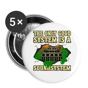 Dub Soundsystem - Buttons small 1''/25 mm (5-pack) - white - Front