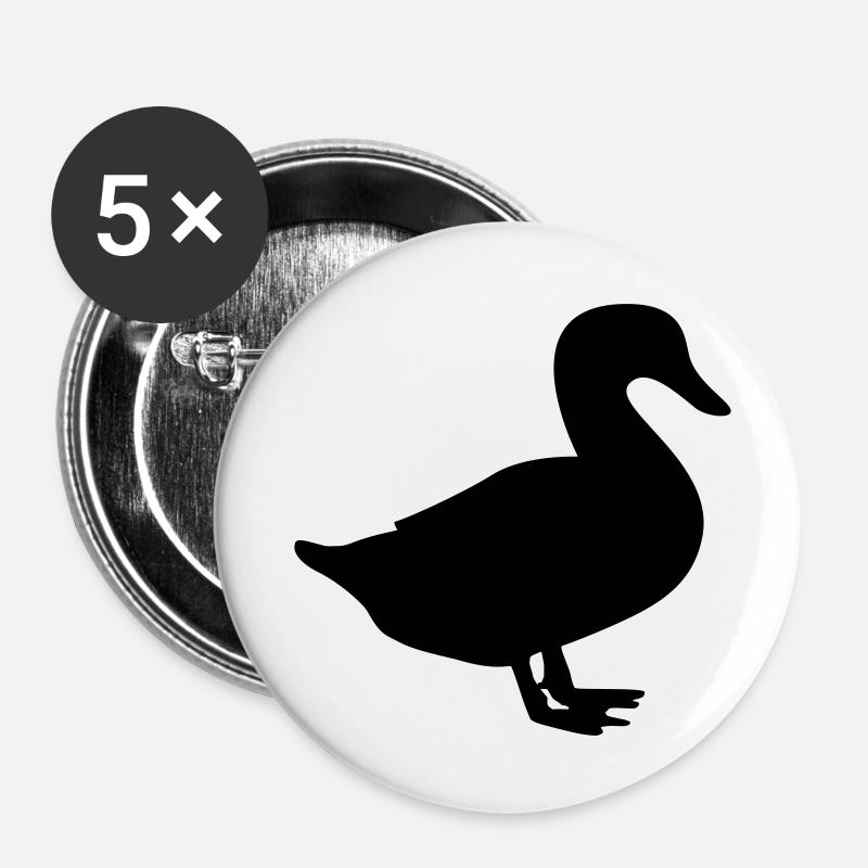 ente / duck / quack - Buttons klein 25 mm (5er Pack) - Weiß