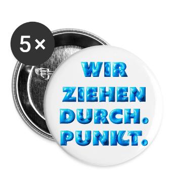 Wir ziehen durch - Buttons klein 25 mm (5er Pack) - Weiß - Vorne