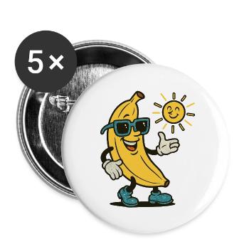 BANANA Walker - Buttons klein 25 mm (5er Pack) - Weiß - Vorne