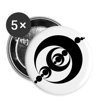 Conception de crop circle en spirale cosmique - Lot de 5 petits badges (25 mm) - blanc - Devant
