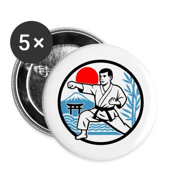 Karate Nature - Buttons small 1''/25 mm (5-pack) - white - Front
