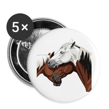 Elegant horse impression - Buttons small 1''/25 mm (5-pack) - white - Front