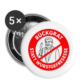 Colonne vertébrale au lieu de manger des saucisses ! COULEURS SOUHAITÉES Bande dessinée - Lot de 5 petits badges (25 mm) - blanc - Devant