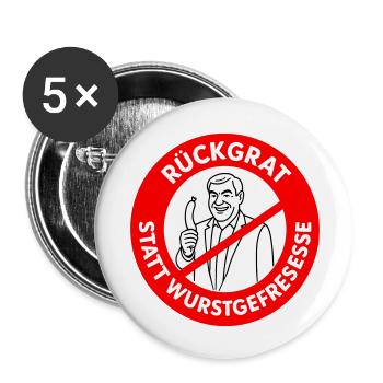 Colonne vertébrale au lieu de manger des saucisses ! COULEURS de bande dessinée - Lot de 5 petits badges (25 mm) - blanc - Devant