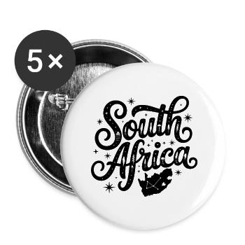 Südafrika - Souvenir-Design - Buttons klein 25 mm (5er Pack) - Weiß - Vorne