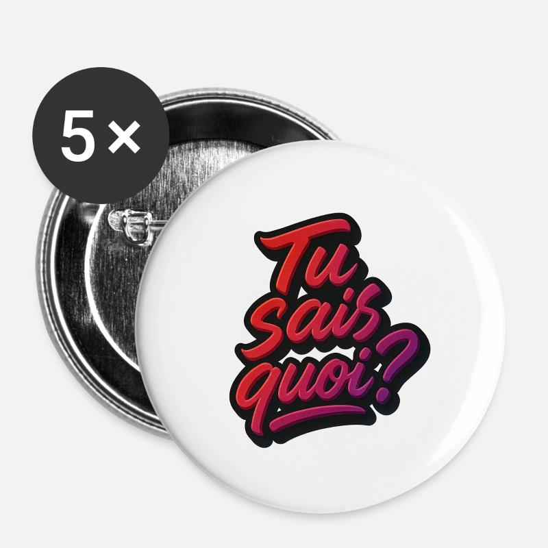 Weißt du was? - Buttons klein 25 mm (5er Pack) - Weiß