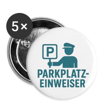 Parking attendant design - Buttons small 1''/25 mm (5-pack) - white - Front