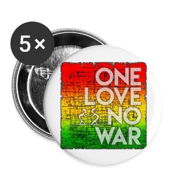 Déclaration de paix dans le design de l’arc-en-ciel - Lot de 5 petits badges (25 mm) - blanc - Devant