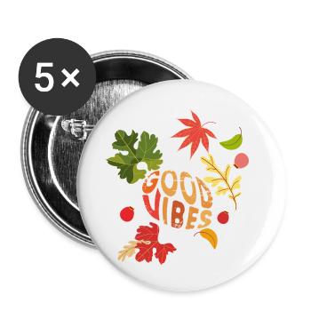 Herbst Vibes - Buttons klein 25 mm (5er Pack) - Weiß - Vorne
