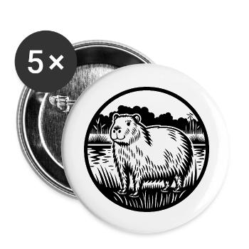 Abstract illustration of vibrant nature - Buttons small 1''/25 mm (5-pack) - white - Front