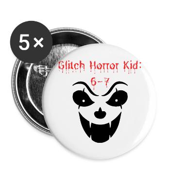Horror Kid: 6-7 Gruseliges Design - Buttons klein 25 mm (5er Pack) - Weiß - Vorne