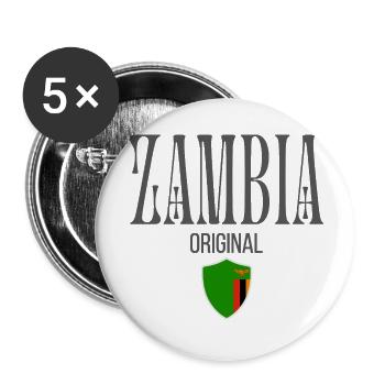 Zambian pride, minimalist sleek design - Buttons small 1''/25 mm (5-pack) - white - Front