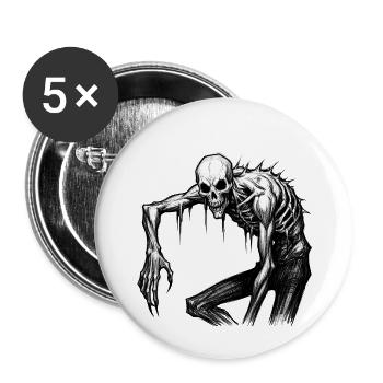 Albtraum Spooky Skelett Maskerade - Buttons klein 25 mm (5er Pack) - Weiß - Vorne
