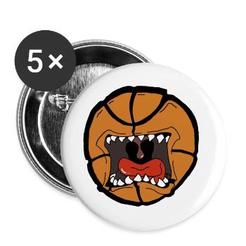Explosives Basketball-Design - Buttons klein 25 mm (5er Pack) - Weiß - Vorne