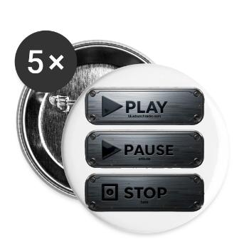 Play Bluebunch Radio, Pause Attitude, Stop Hate - Buttons small 1''/25 mm (5-pack) - white - Front