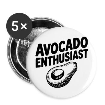 Avocado-Enthusiast - Buttons klein 25 mm (5er Pack) - Weiß - Vorne