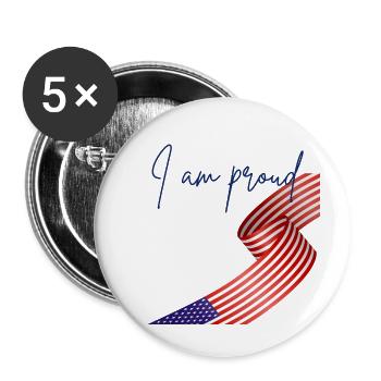American Pride Wrap Flagge - Buttons klein 25 mm (5er Pack) - Weiß - Vorne
