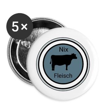 Nix Fleisch Silhouette - Buttons klein 25 mm (5er Pack) - Weiß - Vorne
