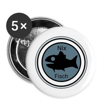 Nothing Fish Motif for Sea Lovers - Buttons small 1''/25 mm (5-pack) - white - Front