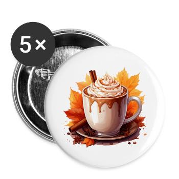 Herbstlicher Kakao - Buttons klein 25 mm (5er Pack) - Weiß - Vorne