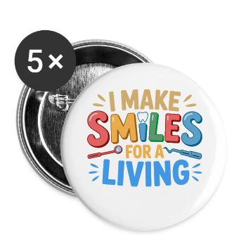 L’art de la céramique dentaire - Lot de 5 petits badges (25 mm) - blanc - Devant