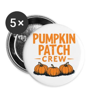 Pumpkin Patch Crew - Dicton de citrouille - Lot de 5 petits badges (25 mm) - blanc - Devant