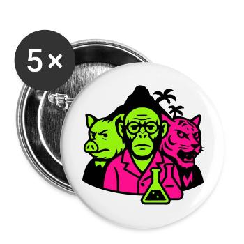 Strange Island - Buttons small 1''/25 mm (5-pack) - white - Front