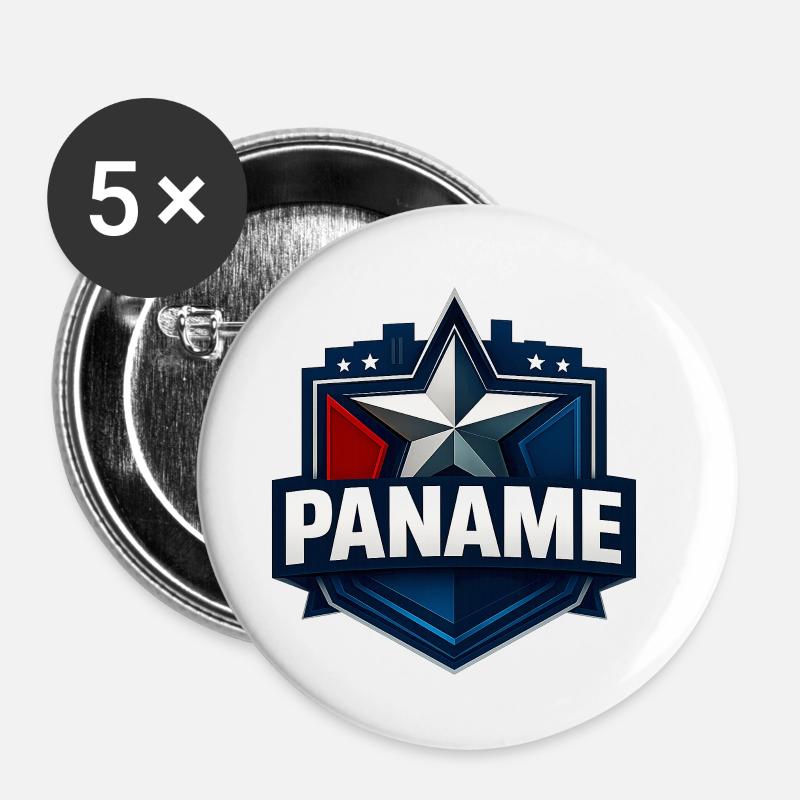 paname paris - Lot de 5 petits badges (25 mm) - blanc