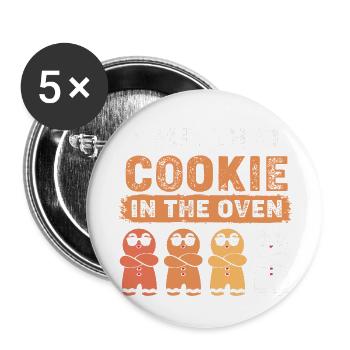Grossesse Naissance Pain d’épices Noël - Lot de 5 petits badges (25 mm) - blanc - Devant